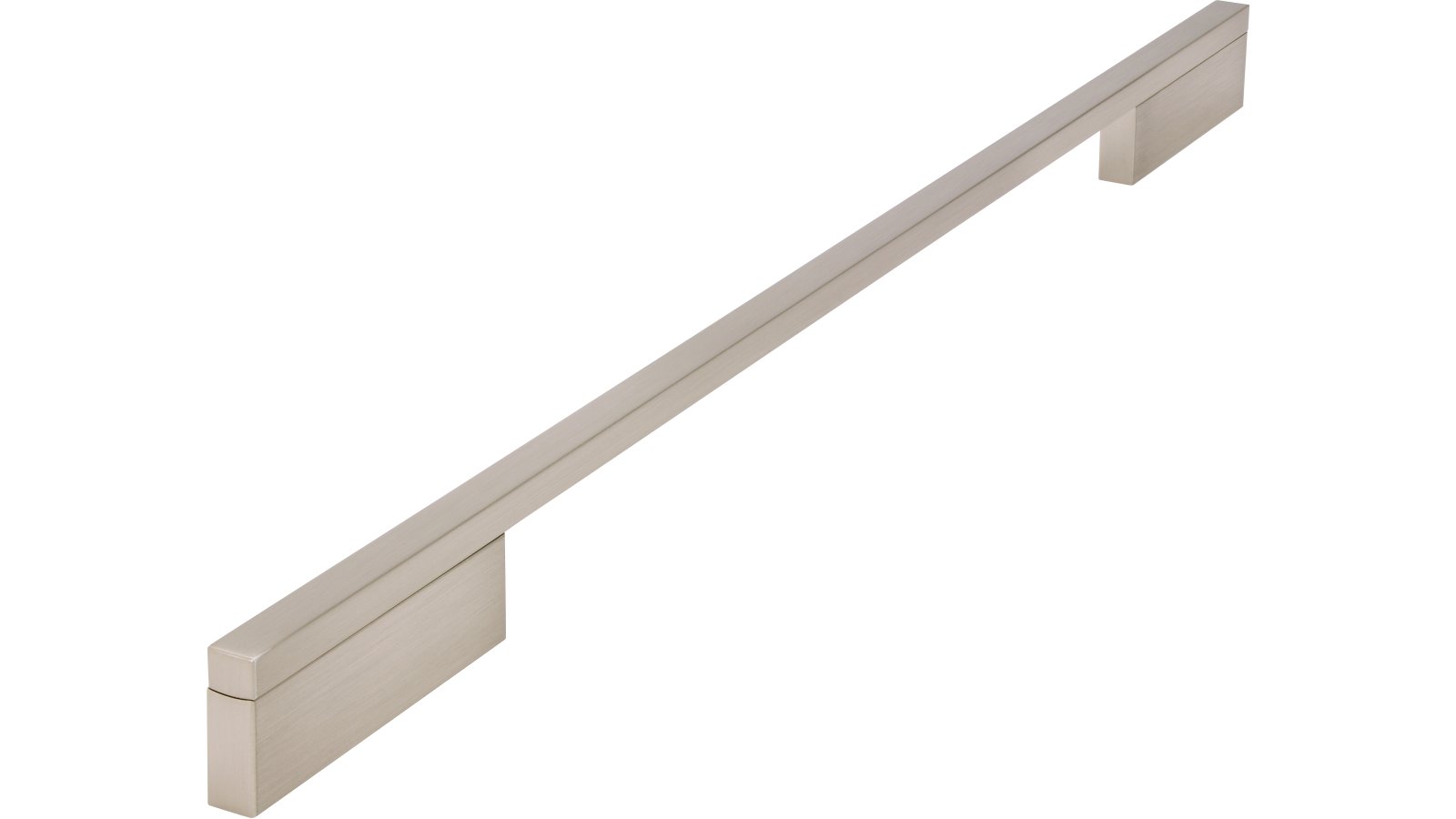 Griff Wendlingen Aluminium vernickelt feingeschliffen - 444 mm lang  vor weißem Hintergrund