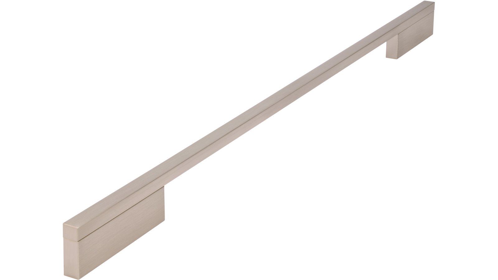 Griff Wendlingen Aluminium vernickelt feingeschliffen - 476 mm lang  vor weißem Hintergrund