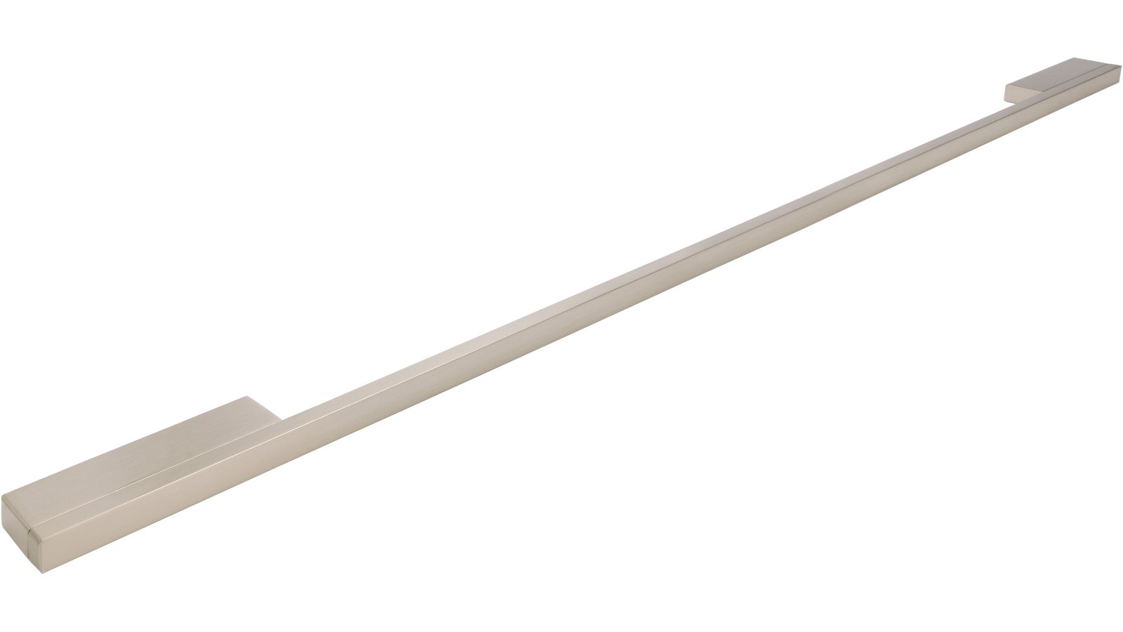 Moebelgriff-Wendlingen-nickel-alufarbig-Aluminium-laenge-604-720500-seitlich Griff Wendlingen Aluminium vernickelt feingeschliffen - 604 mm lang vor weißem Hintergrund