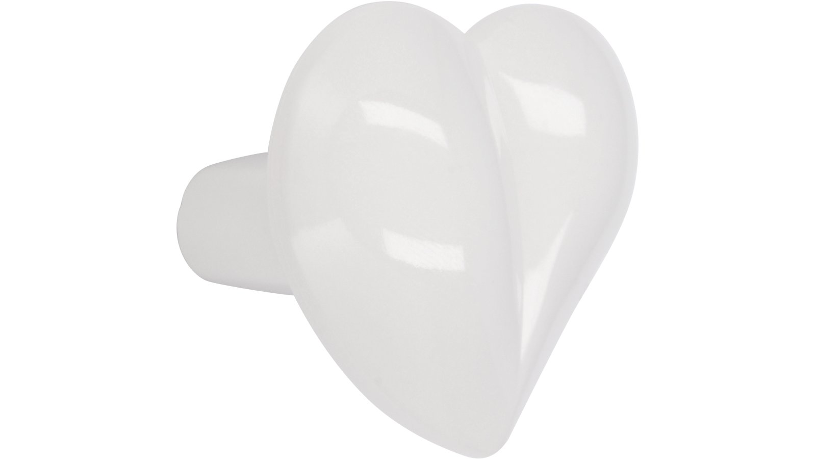 Griff Zweibrücken Kunststoff weiß - 36 mm lang  vor weißem Hintergrund