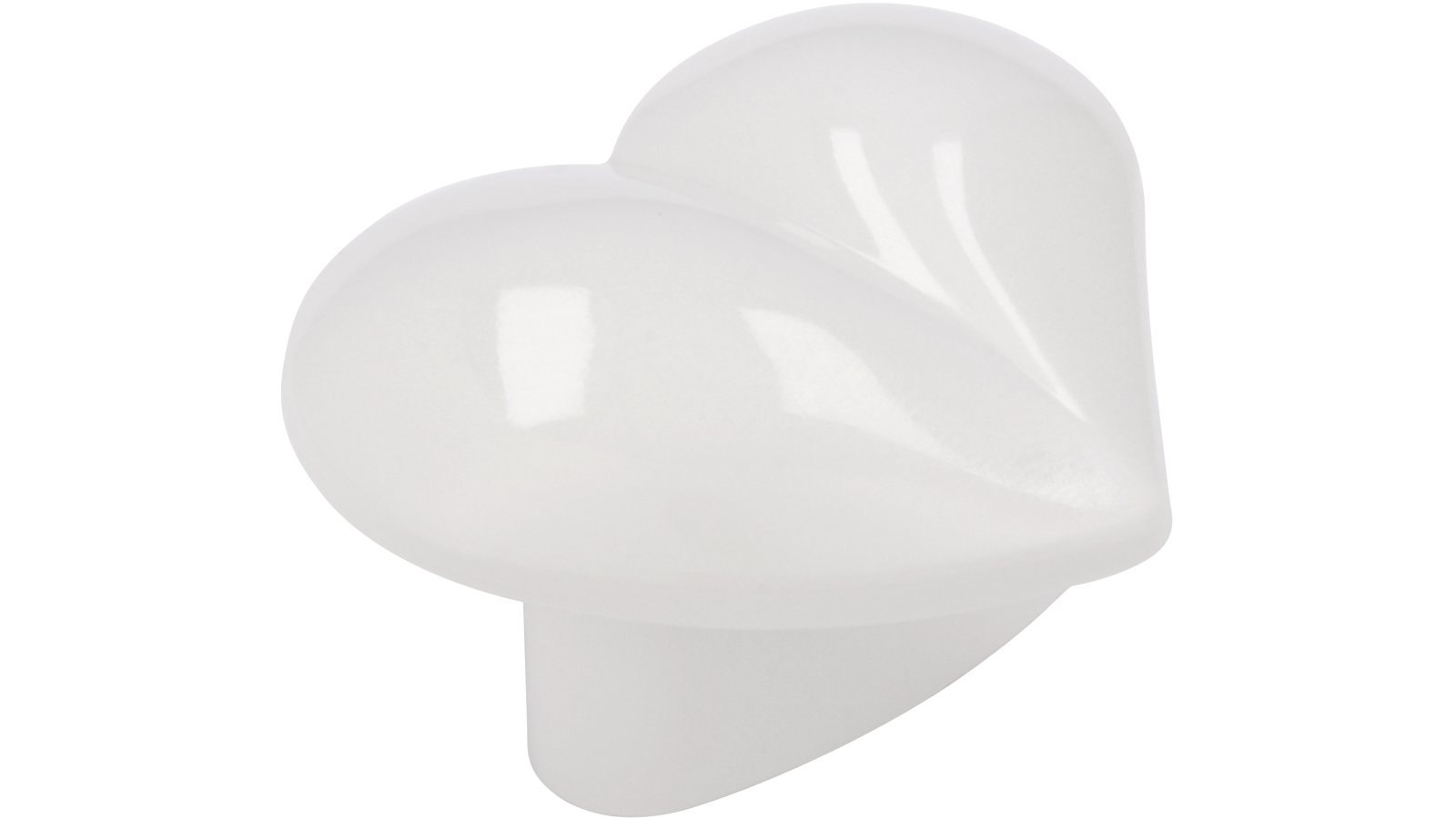 Griff Zweibrücken Kunststoff weiß - 36 mm lang  vor weißem Hintergrund