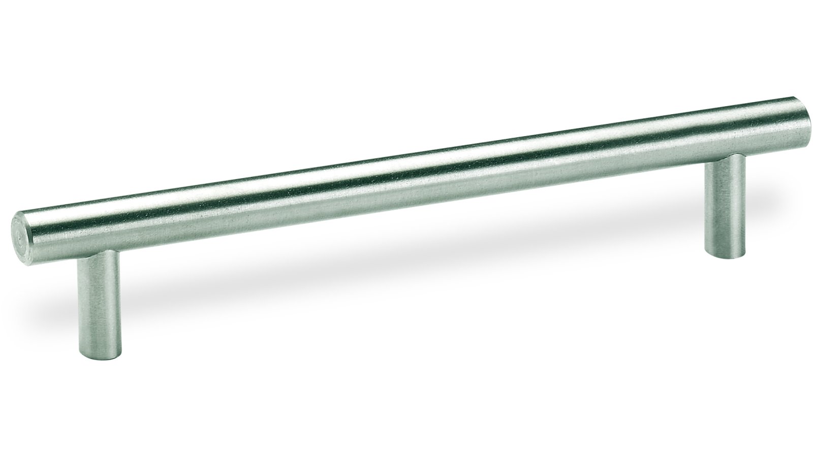Stangengriff-Muenden-edelstahlfarbig-Edelstahl-Stahl-laenge-168-SW-220240 Stangengriff Münden Edelstahl gebürstet - 168 mm lang vor weißem Hintergrund
