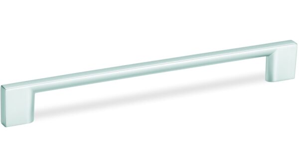 Design-Bügelgriff Schwäbisch-Hall Zamak verchromt matt - 222 mm lang  vor weißem Hintergrund