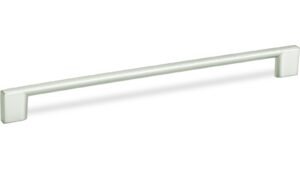 Design-Bügelgriff Schwäbisch-Hall Zamak vernickelt matt - 290 mm lang vor weißem Hintergrund