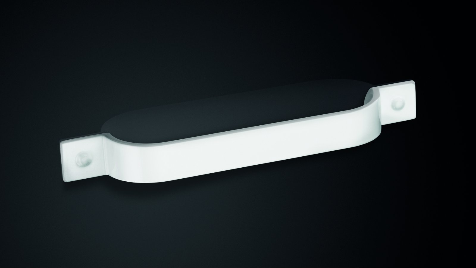 Design-Bügelgriff Stadthagen Zamak weiß - 220 mm lang  vor weißem Hintergrund