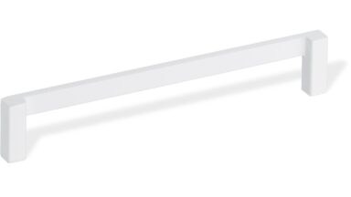 Design-Bügelgriff Waren Zamak weiß - 170 mm lang vor weißem Hintergrund