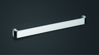 Design-Bügelgriff Wendel Zamak verchromt matt - 267 mm lang  vor weißem Hintergrund
