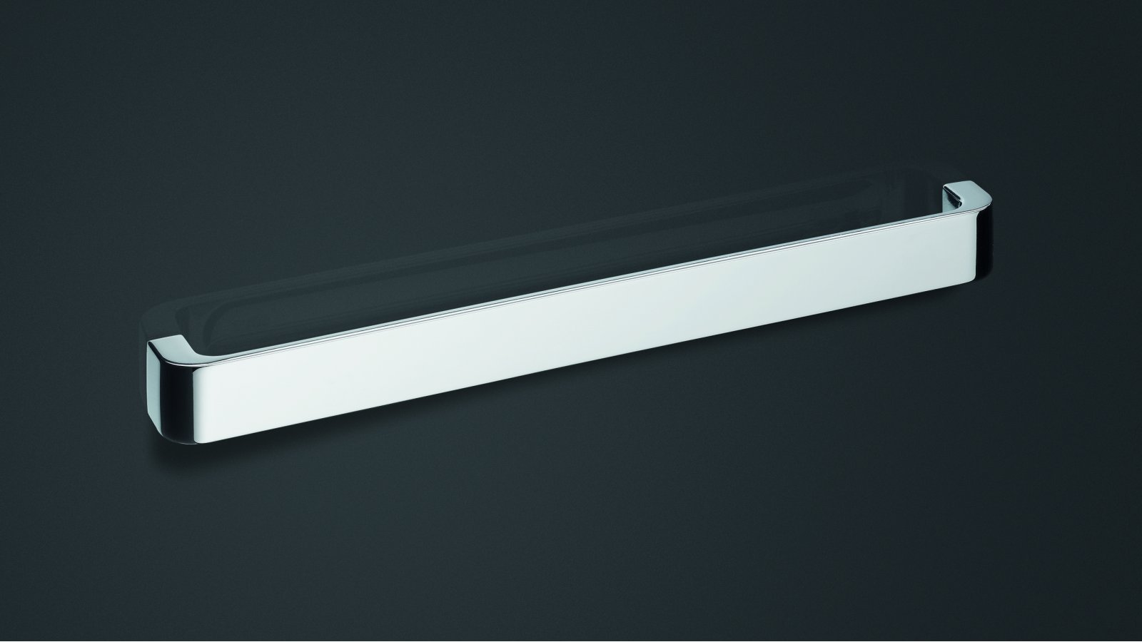 Design-Bügelgriff Wendel Zamak verchromt matt - 267 mm lang  vor weißem Hintergrund