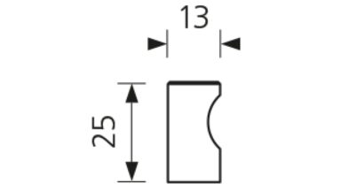 Designknopf Wandlitz Aluminium verchromt poliert - 13 mm lang  vor weißem Hintergrund