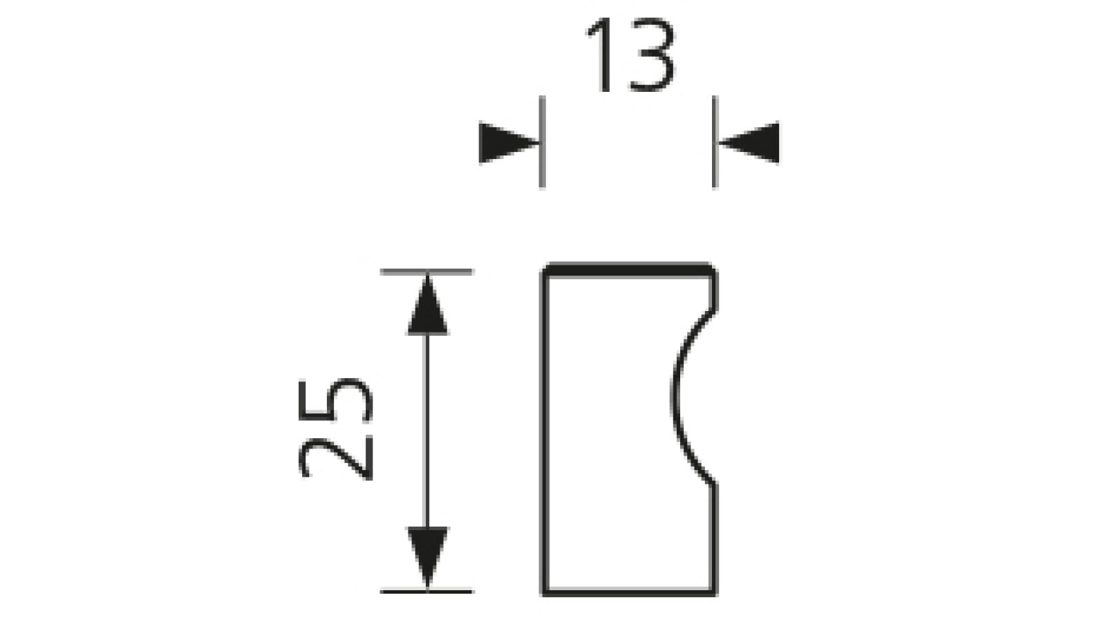 Designknopf Wandlitz Aluminium verchromt poliert - 13 mm lang  vor weißem Hintergrund