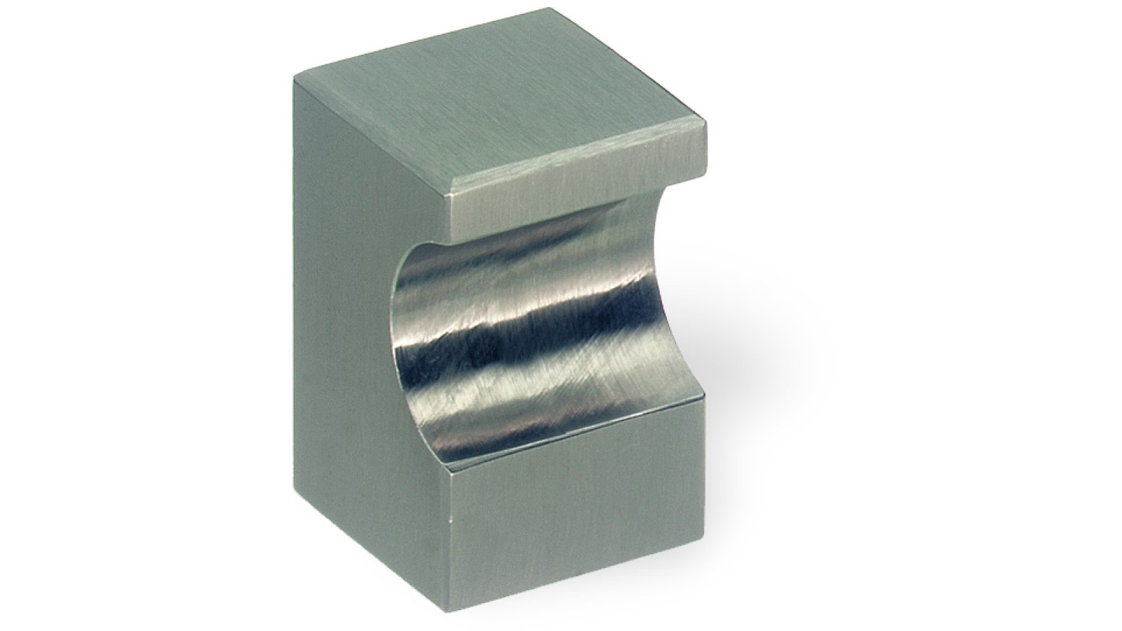 Designknopf-Wittstock-edelstahlfarbig-Edelstahl-Stahl-laenge-18-SW-219606 Designknopf Wittstock Edelstahl gebürstet - 18 mm lang vor weißem Hintergrund