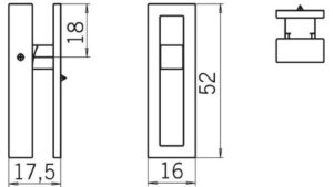 Klöppel Germsheim Druckguss alufarbig pulverbeschichtet - 52 mm lang  vor weißem Hintergrund