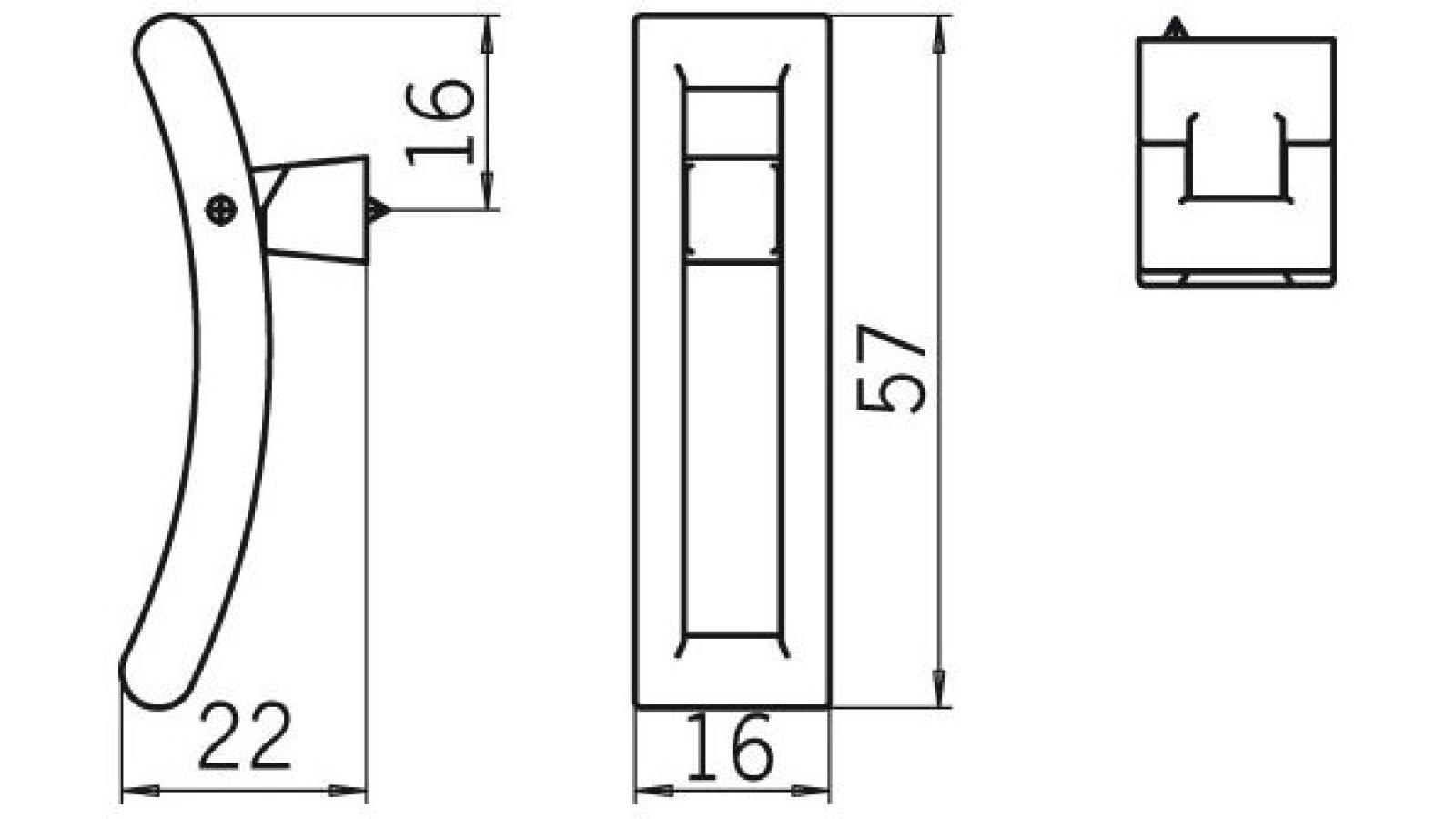 klöppel Haldensleben Druckguss alufarbig pulverbeschichtet - 57 mm lang  vor weißem Hintergrund