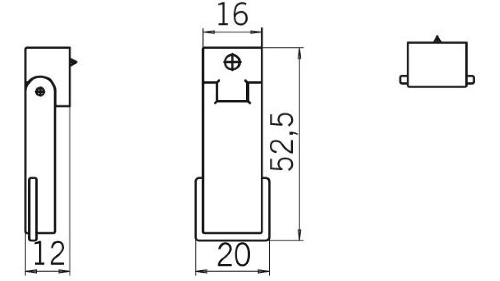 Klöppel Halle Druckguss chrom glänzend - 53 mm lang  vor weißem Hintergrund