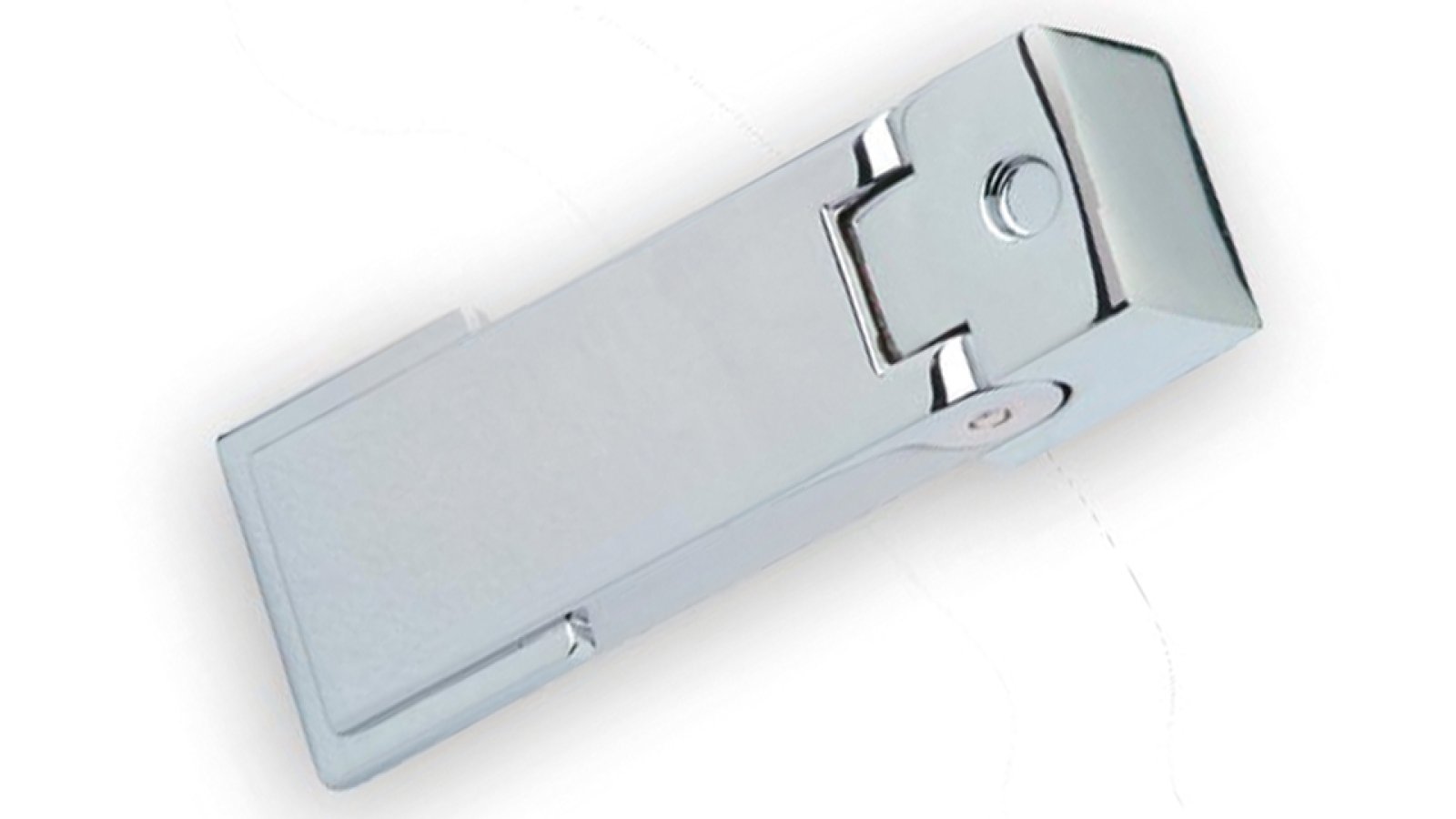 Klöppel Halle Druckguss chrom glänzend - 53 mm lang  vor weißem Hintergrund