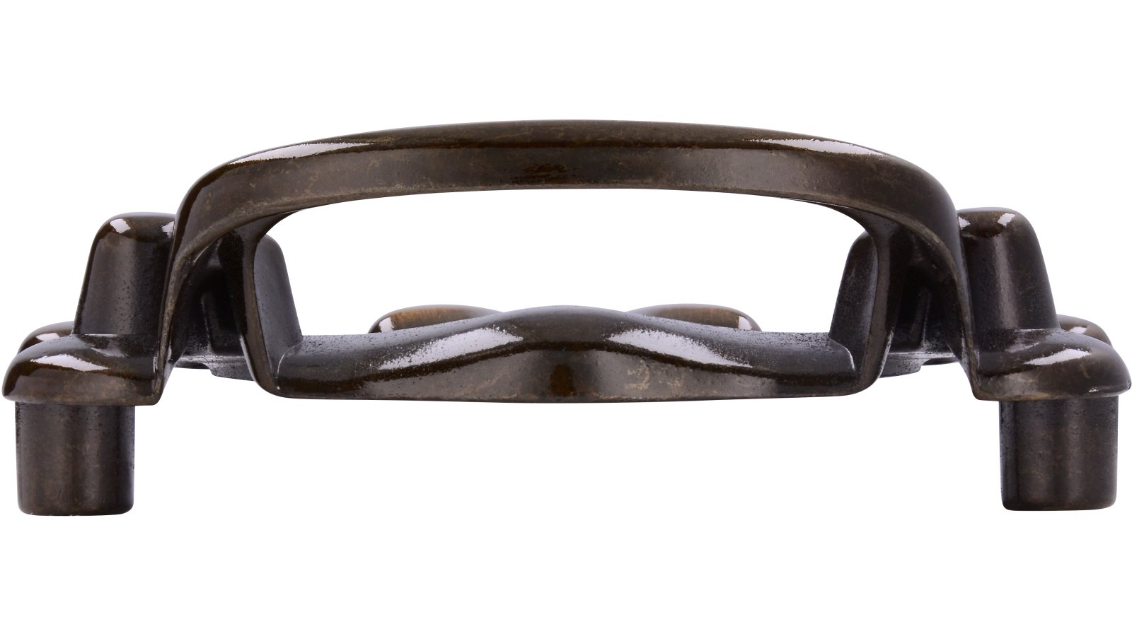 Klöppel Mettmann Druckguss altmessingfarbig brüniert getrommelt - 74 mm lang  vor weißem Hintergrund