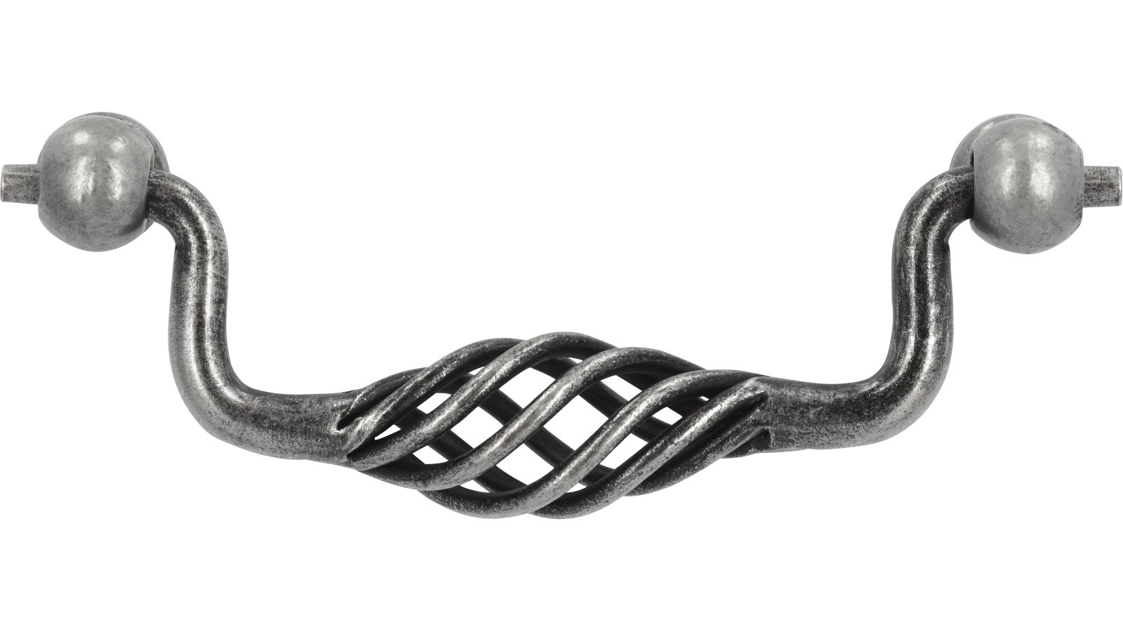 Klöppel Rudolstadt Stahl - Druckguss altzinnfarbig brüniert - 115 mm lang  vor weißem Hintergrund