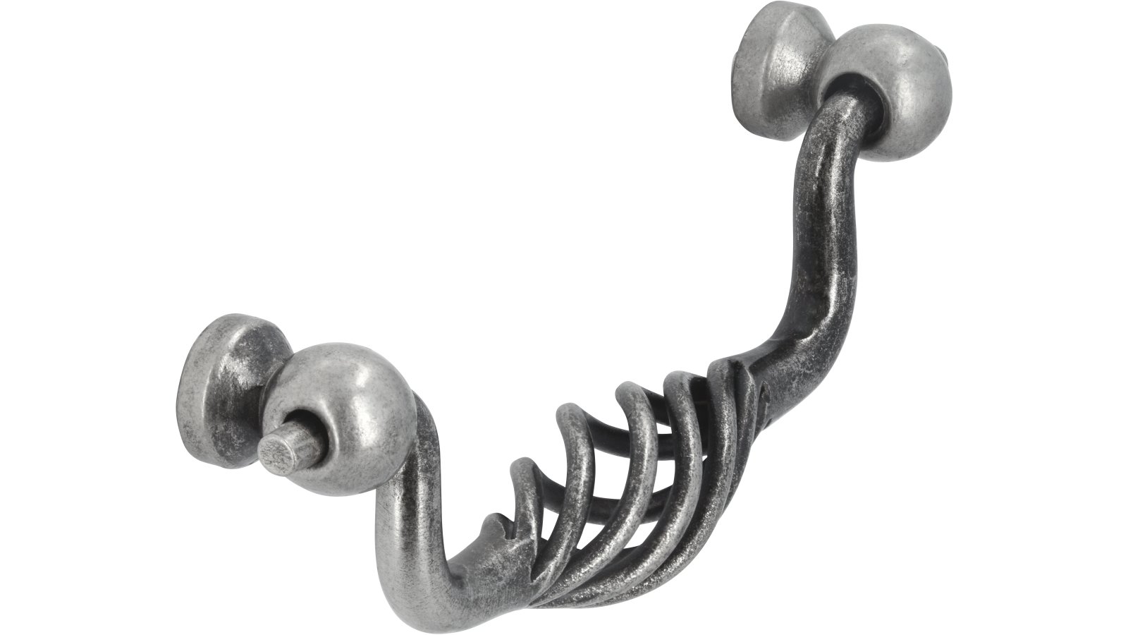 Klöppel Rudolstadt Stahl - Druckguss altzinnfarbig brüniert - 115 mm lang  vor weißem Hintergrund