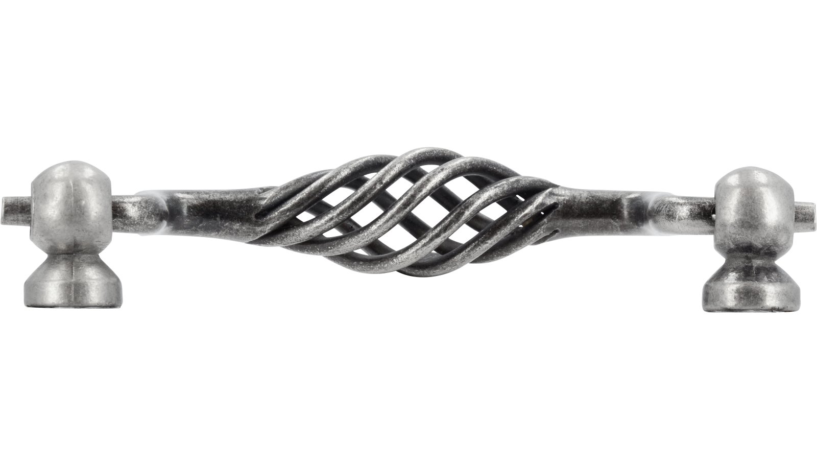 Klöppel Rudolstadt Stahl - Druckguss altzinnfarbig brüniert - 115 mm lang  vor weißem Hintergrund