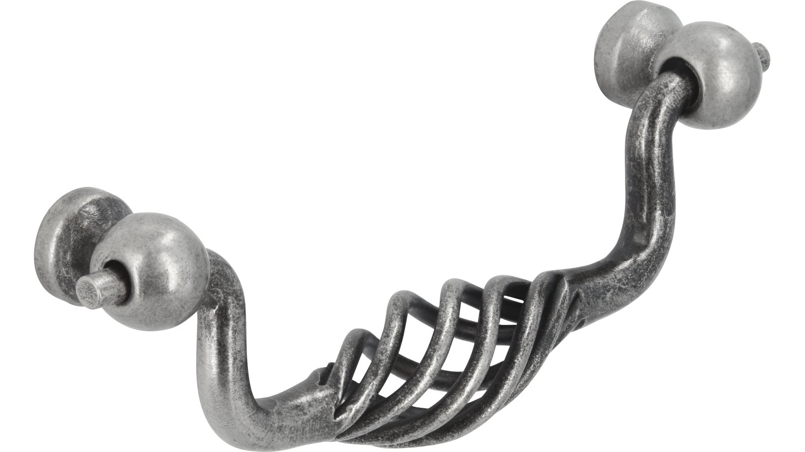 Klöppel Rudolstadt Stahl - Druckguss altzinnfarbig brüniert - 115 mm lang  vor weißem Hintergrund