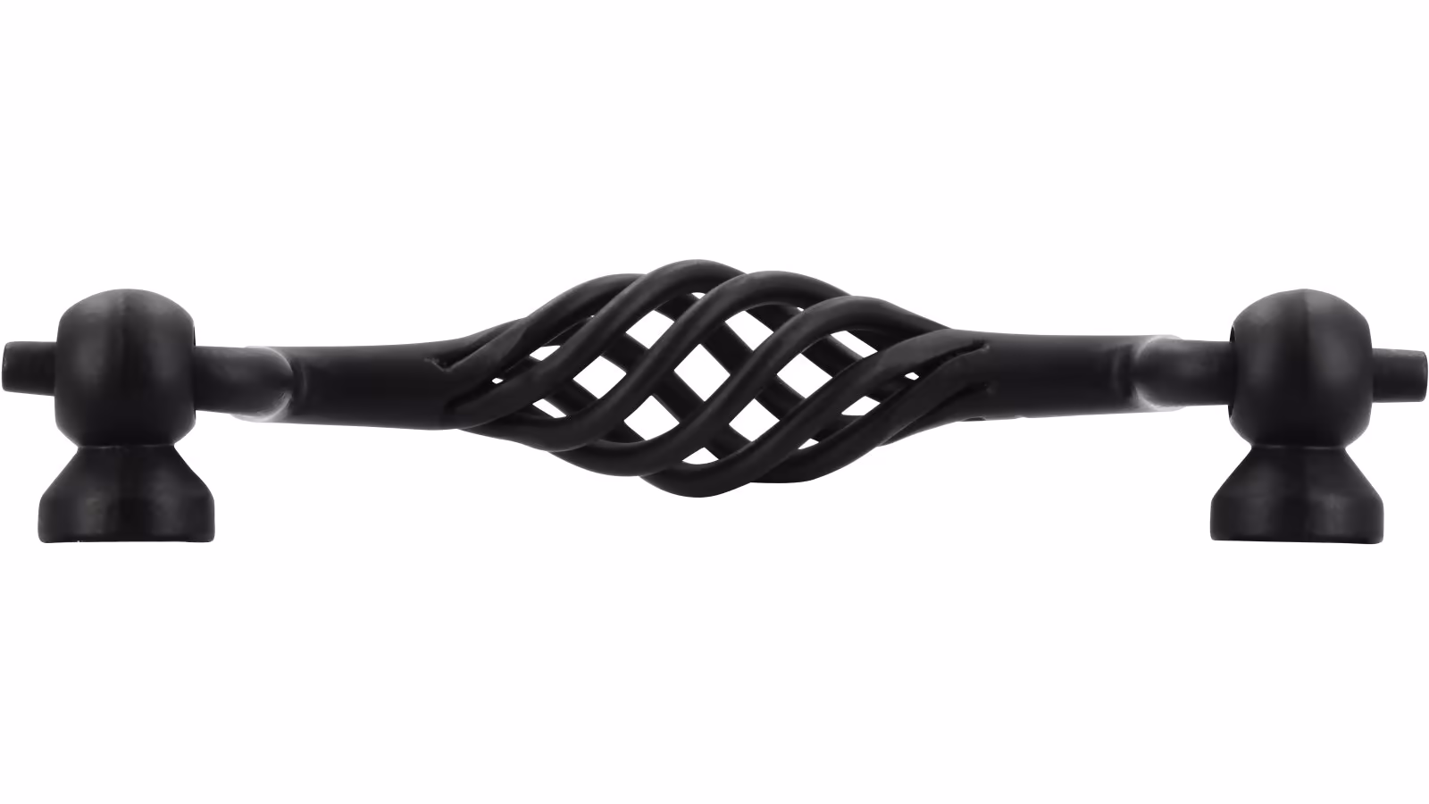 Haengegriff-Rudolstadt-schwarz-Stahl-Zinkdruckguss-laenge-115-560380-stehend Klöppel Rudolstadt Stahl - Druckguss schwarz matt pulverbeschichtet - 115 mm lang vor weißem Hintergrund