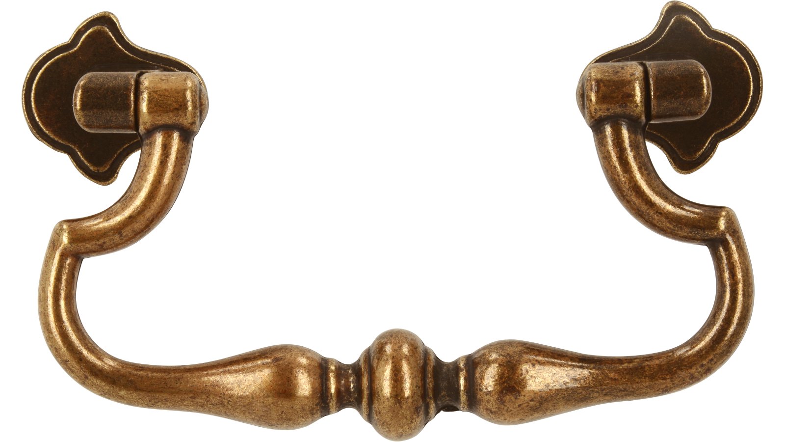 Klöppel Schneverdingen Druckguss altmessingfarbig brüniert getrommelt 2 stück - 84 mm lang  vor weißem Hintergrund