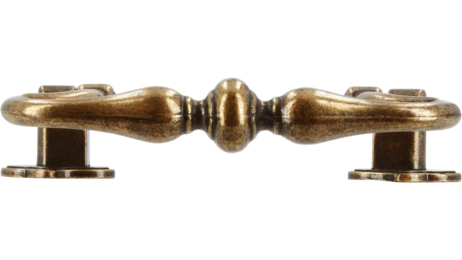 Klöppel Schneverdingen Druckguss altmessingfarbig brüniert getrommelt 2 stück - 84 mm lang  vor weißem Hintergrund