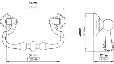 Klöppel Schneverdingen Druckguss altmessingfarbig brüniert getrommelt 2 stück - 84 mm lang  vor weißem Hintergrund