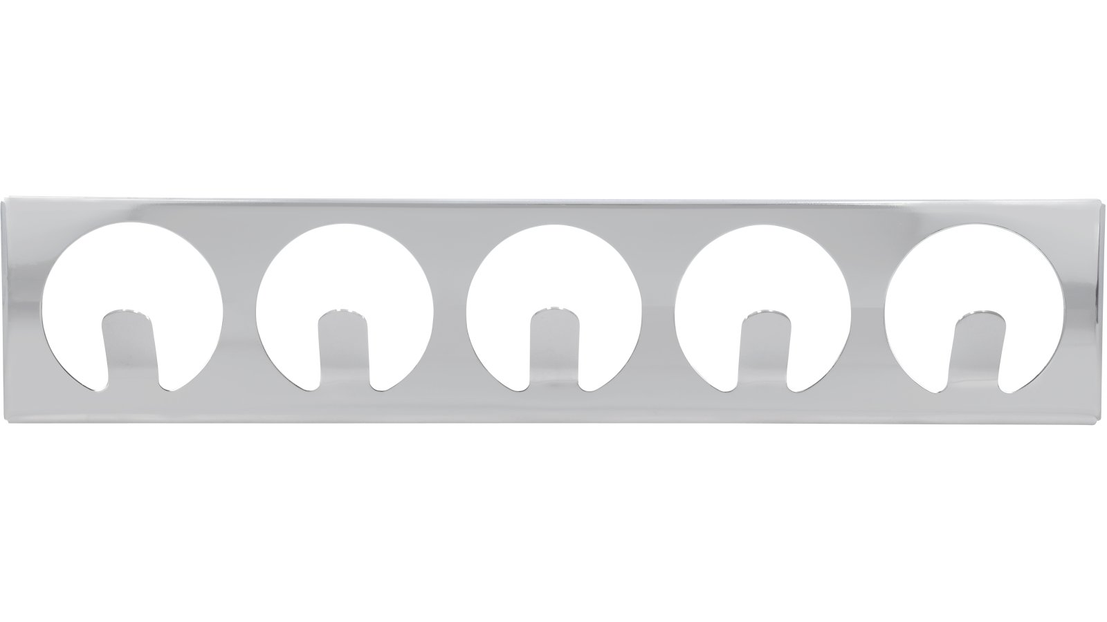 Hakenleiste Altdorf Stahl chrom glänzend - 485 mm lang  vor weißem Hintergrund