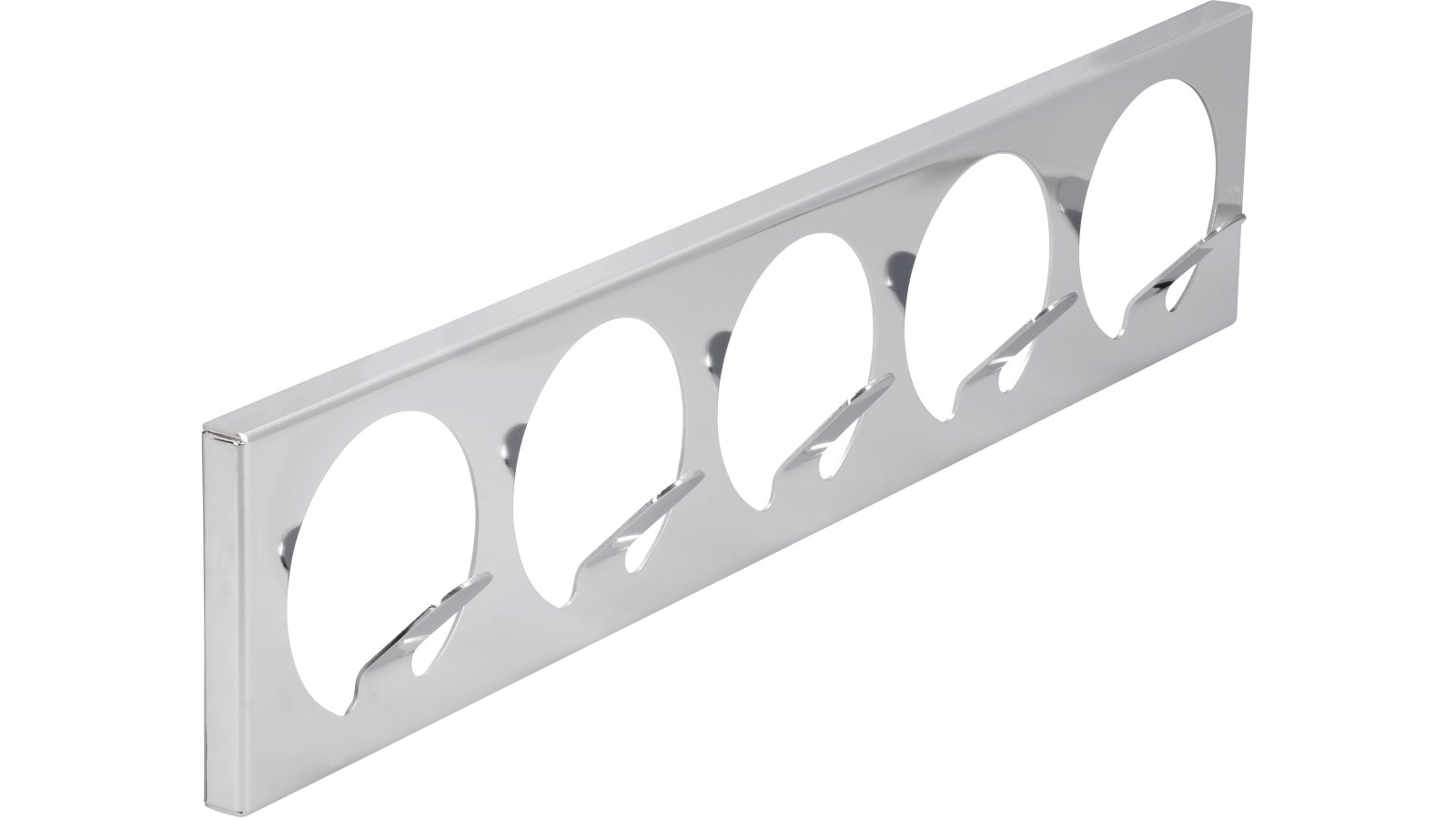 Hakenleiste Altdorf Stahl chrom glänzend - 485 mm lang  vor weißem Hintergrund