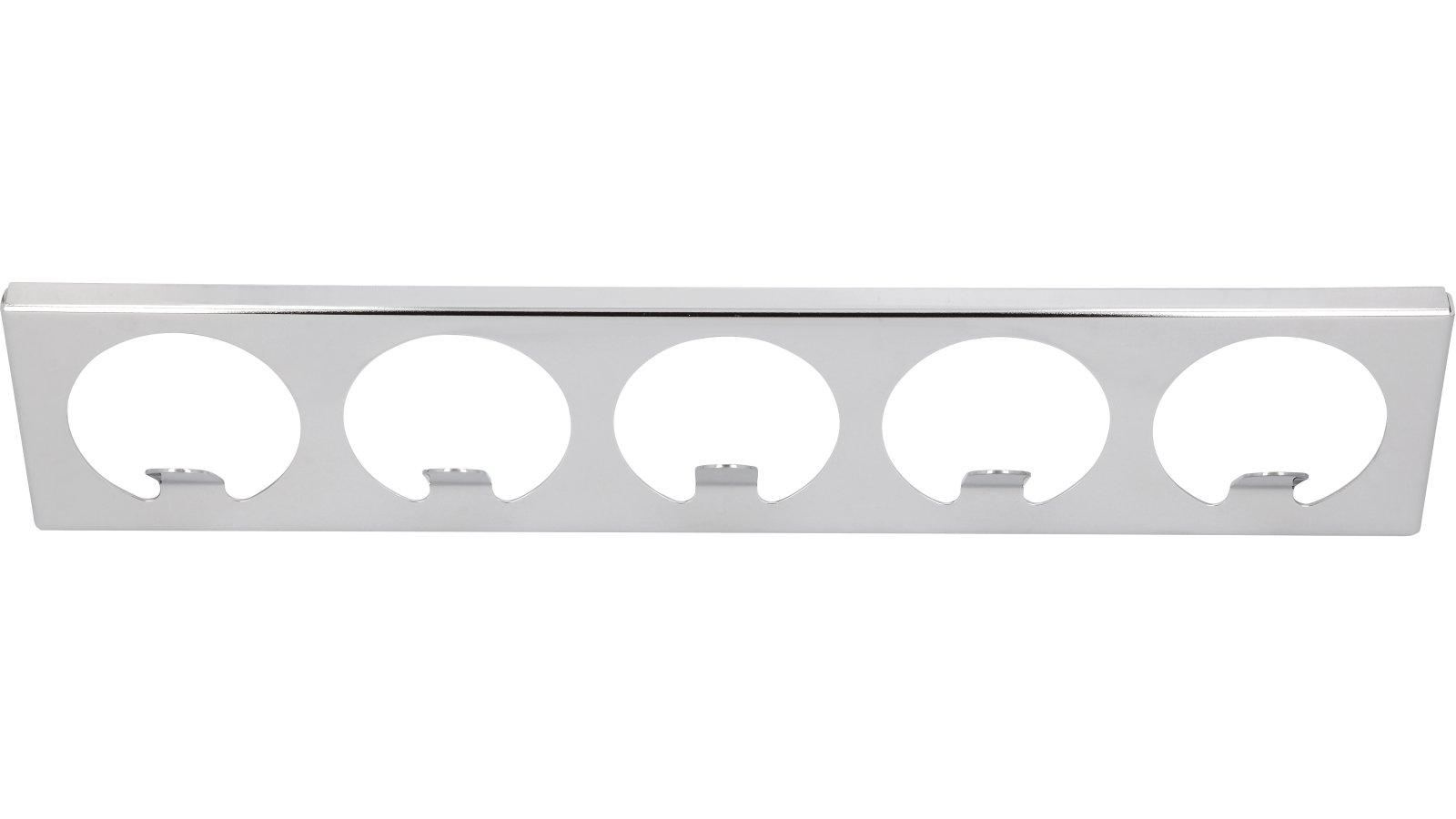 Hakenleiste Altdorf Stahl chrom glänzend - 485 mm lang  vor weißem Hintergrund