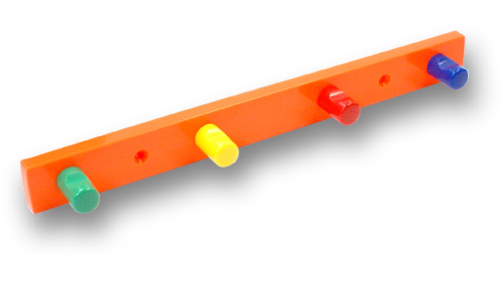 Hakenleiste Ammerbuch Kunststoff bunt - 300 mm lang  vor weißem Hintergrund