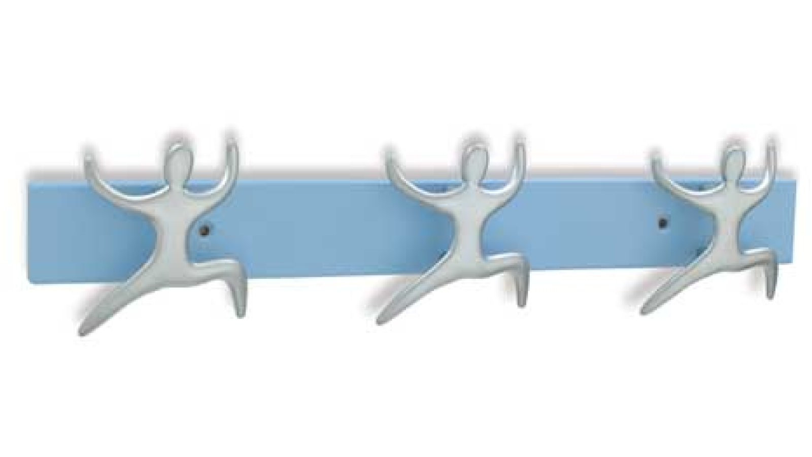 Hakenleiste-Bad-Oldesloe-chrom-blau-buche-Holz-Zinkdruckguss-Holz-Zinkdruckguss-laenge-400-579470 Hakenleiste Bad-Oldesloe Holz - buche blau lackiert, Zinkdruckguß - chrom matt - 400 mm lang vor weißem Hintergrund