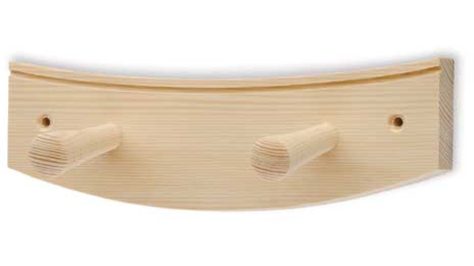 Hakenleiste Geisenheim Holz kiefer roh - 220 mm lang  vor weißem Hintergrund