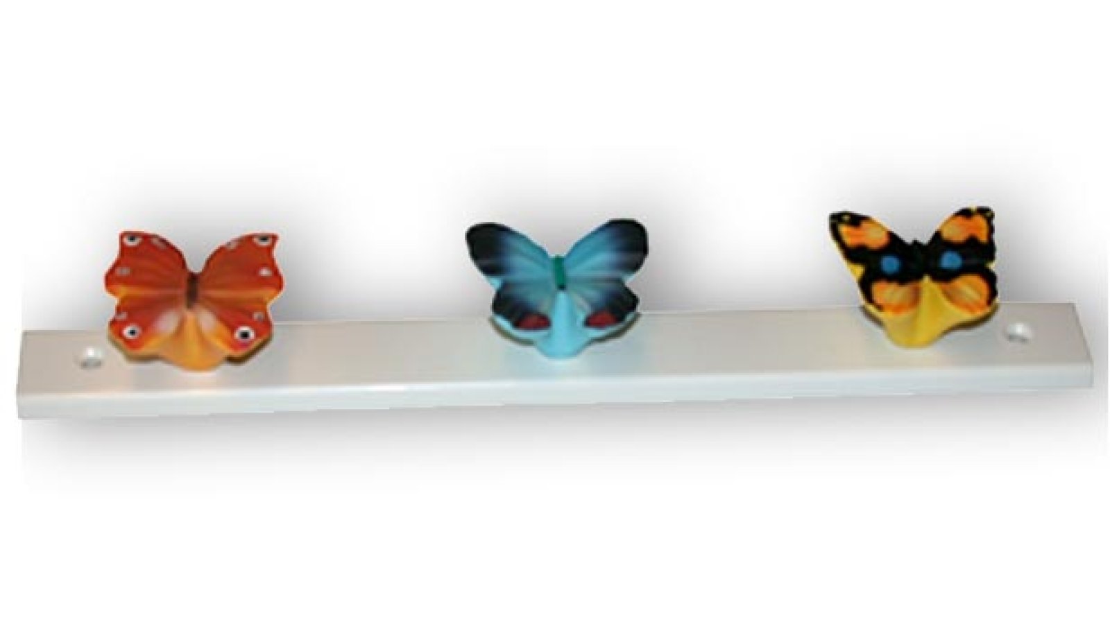 Hakenleiste Gifhorn Kunststoff weiß bunt - 296 mm lang  vor weißem Hintergrund