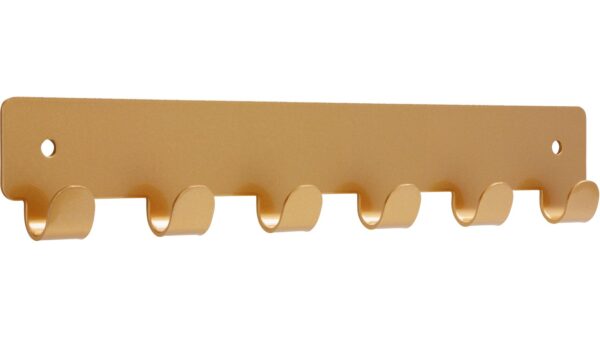 Hakenleiste Haiger Stahl gold matt pulverbeschichtet - 240 mm lang  vor weißem Hintergrund