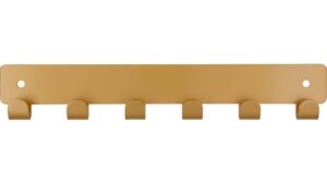 Hakenleiste Haiger Stahl gold matt pulverbeschichtet - 240 mm lang  vor weißem Hintergrund