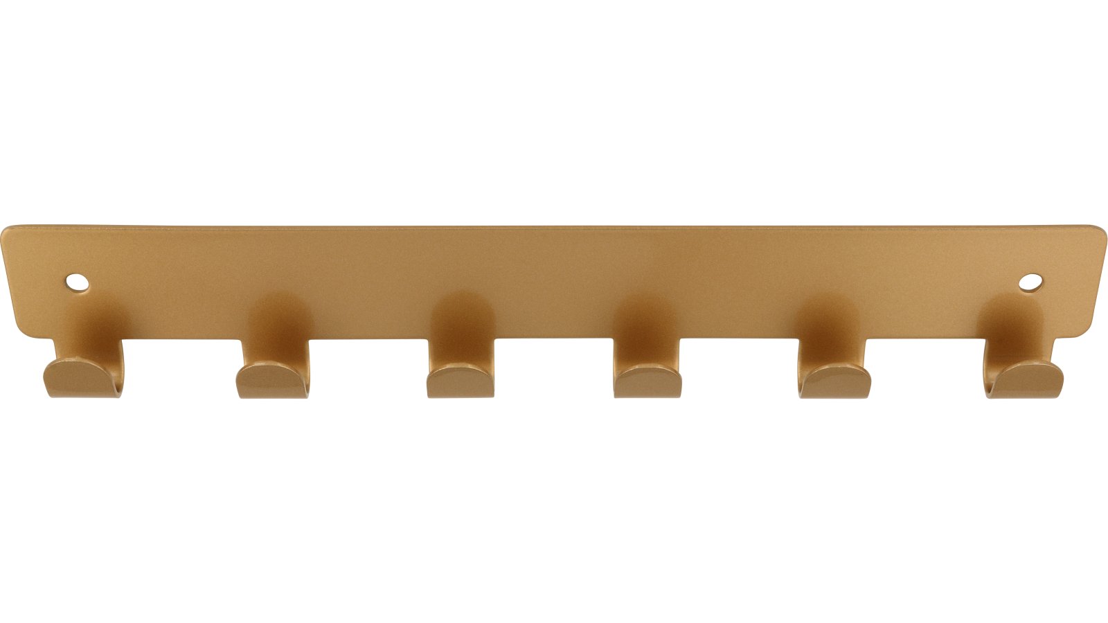 Hakenleiste Haiger Stahl gold matt pulverbeschichtet - 240 mm lang  vor weißem Hintergrund