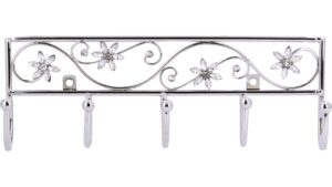 Hakenleiste Homberg Stahl - Kunststoff chrom glänzend kristall - 260 mm lang  vor weißem Hintergrund