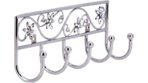 Hakenleiste Homberg Stahl - Kunststoff chrom glänzend kristall - 260 mm lang  vor weißem Hintergrund