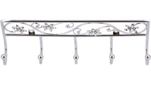 Hakenleiste Homberg Stahl - Kunststoff chrom glänzend kristall - 260 mm lang  vor weißem Hintergrund