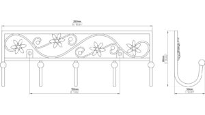 Hakenleiste Homberg Stahl - Kunststoff chrom glänzend kristall - 260 mm lang  vor weißem Hintergrund
