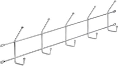 Hakenleiste Isny Stahl chrom glänzend - 516 mm lang  vor weißem Hintergrund