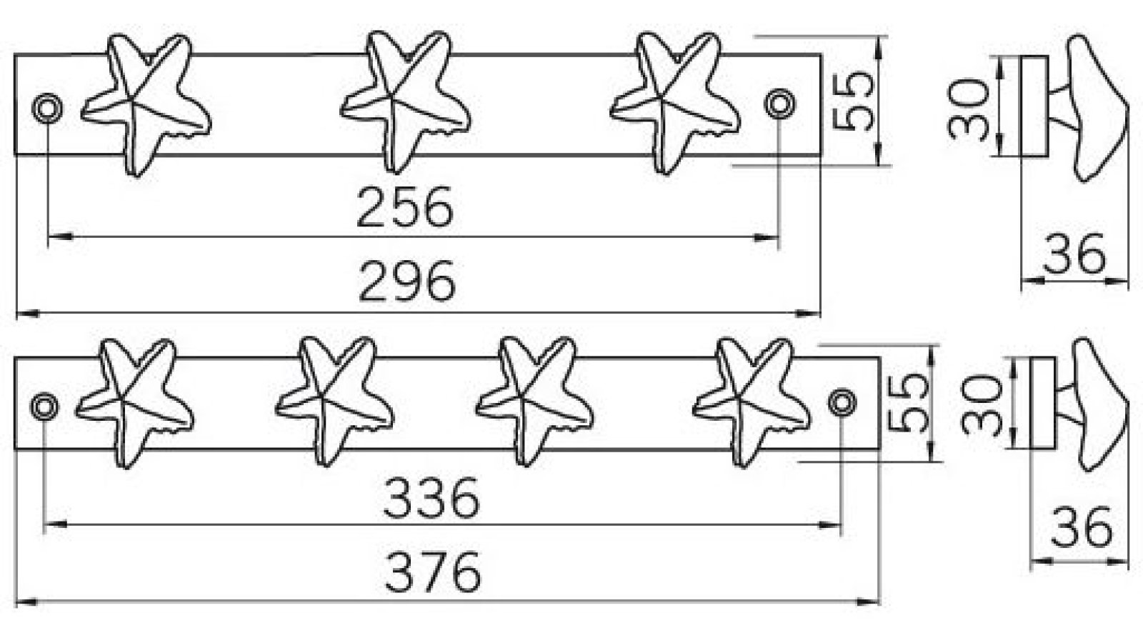 Hakenleiste Kaarst Kunststoff weiß bunt - 376 mm lang  vor weißem Hintergrund