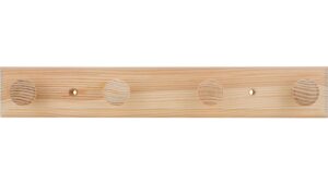 Hakenleiste-Mutterstadt-kiefer-Holz-laenge-300-107956-front Hakenleiste Mutterstadt Holz kiefer roh - 300 mm lang vor weißem Hintergrund