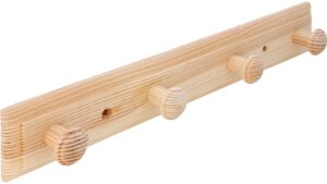 Hakenleiste-Mutterstadt-kiefer-Holz-laenge-300-107956-seitlich Hakenleiste Mutterstadt Holz kiefer roh - 300 mm lang vor weißem Hintergrund