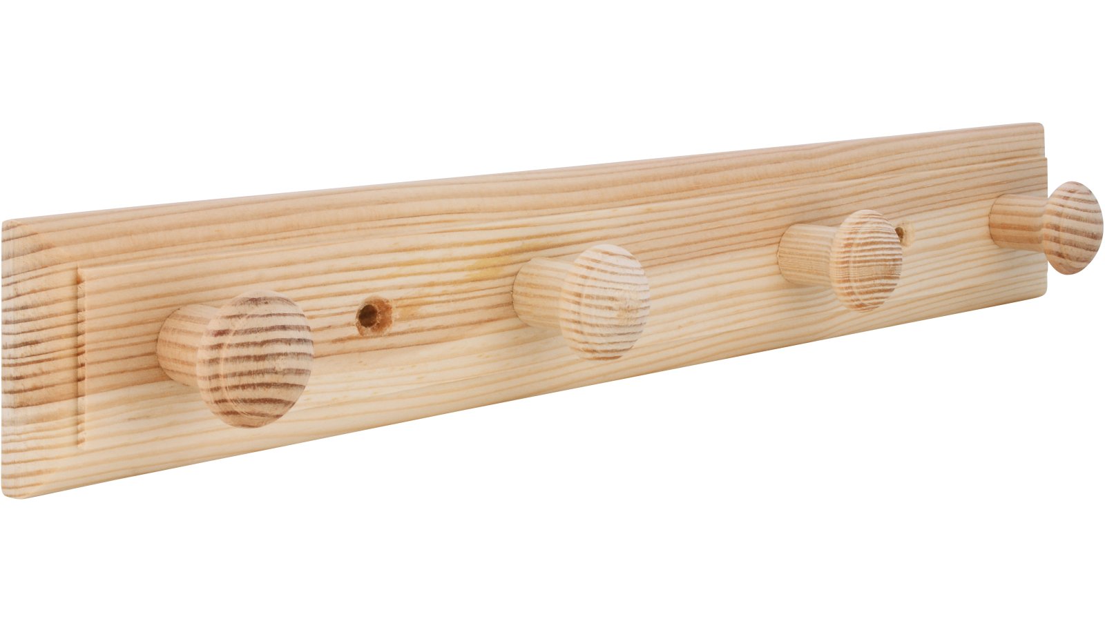 Hakenleiste-Mutterstadt-kiefer-Holz-laenge-300-107956 Hakenleiste Mutterstadt Holz kiefer roh - 300 mm lang vor weißem Hintergrund