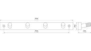 Hakenleiste Pfarrkirchen Holz buche weißaluminium - 280 mm lang  vor weißem Hintergrund