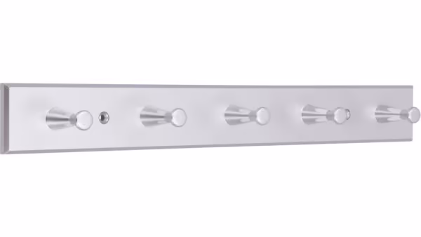 Hakenleiste Rehau Kunststoff metallisiert chrom metallisiert chrom glänzend - 400 mm lang  vor weißem Hintergrund