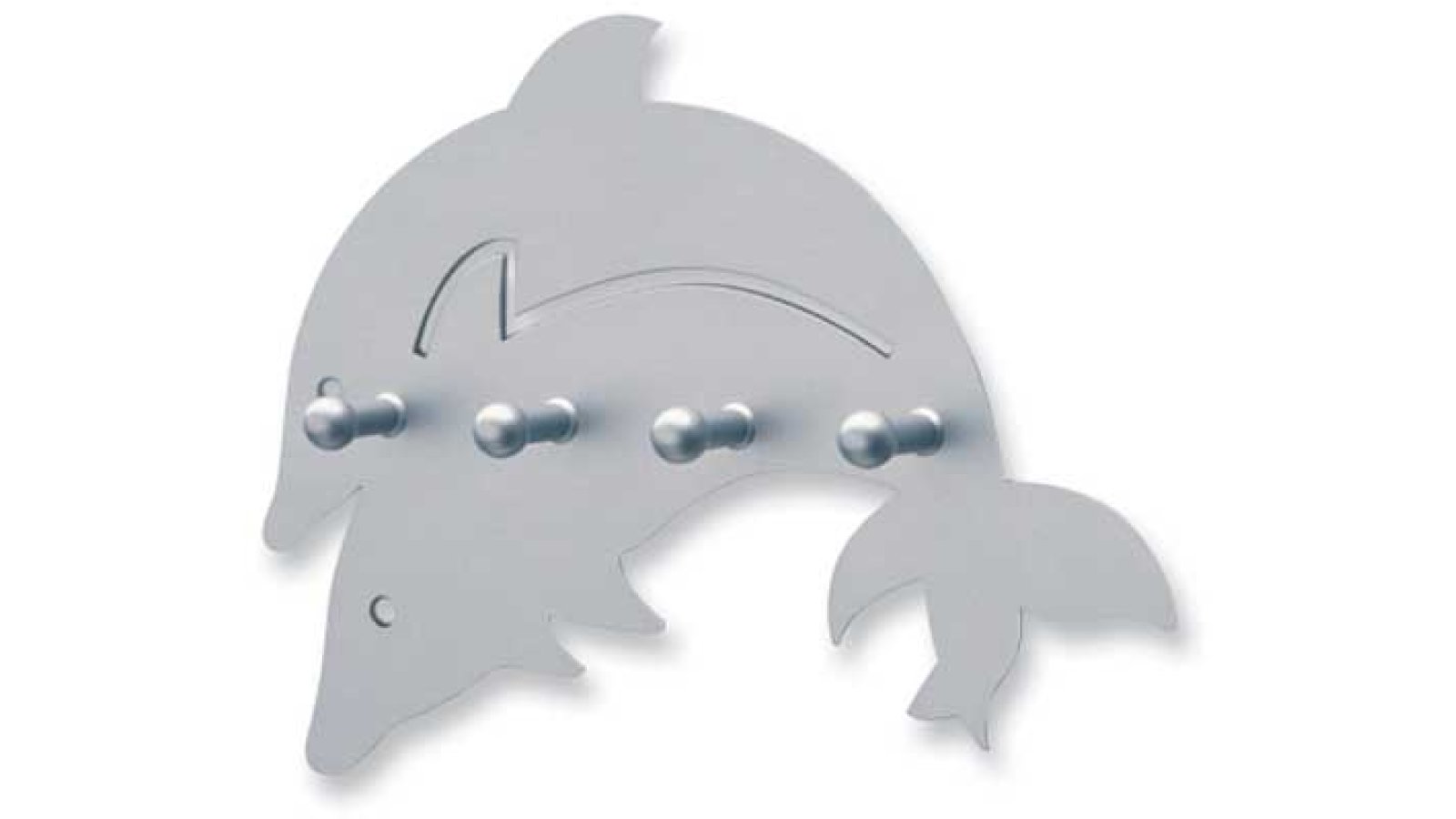 Hakenleiste Rheinbach Druckguss - Stahl alufarbig pulverbeschichtet alufarbig pulverbeschichtet - 229 mm lang  vor weißem Hintergrund